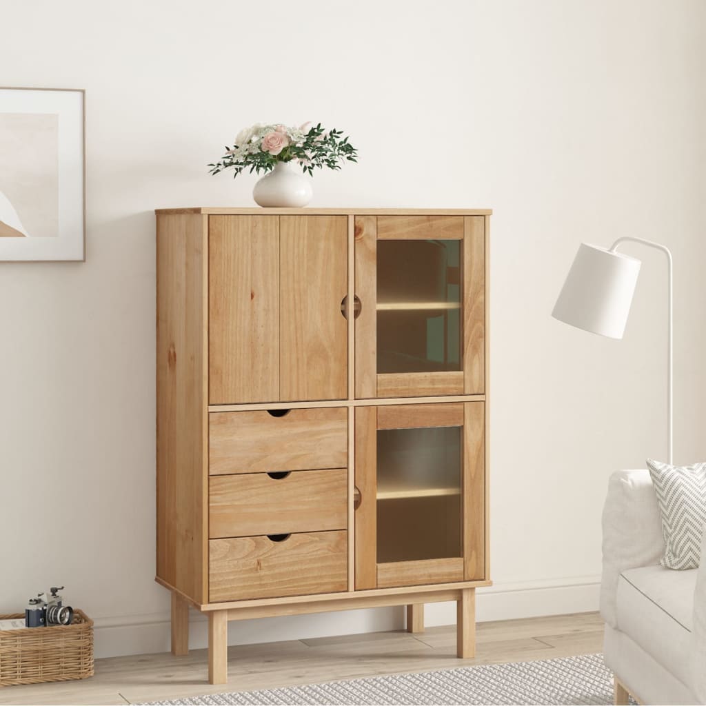 Highboard OTTA 85x43x125 cm massiv fyrretræ