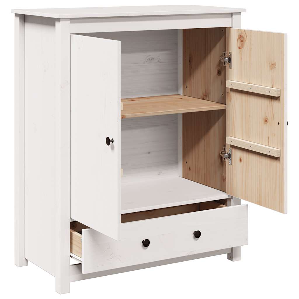 Highboard Weiß 83x41,5x100 cm Massivholz Kiefer