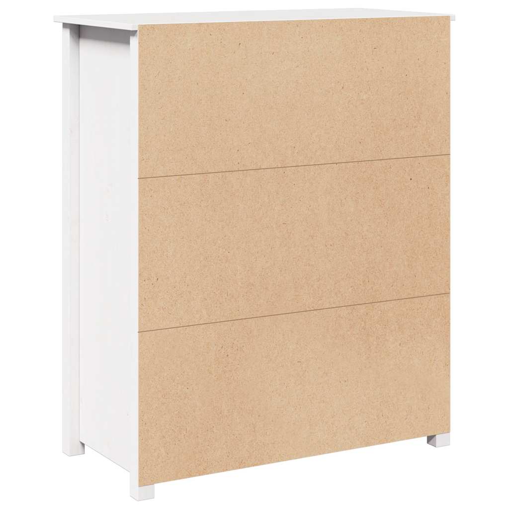 Highboard Weiß 83x41,5x100 cm Massivholz Kiefer