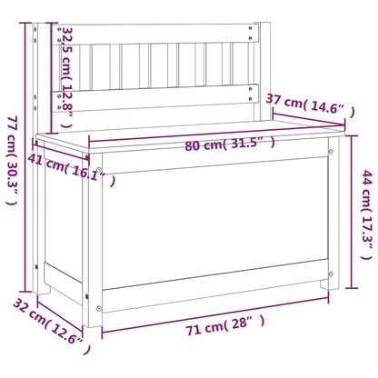 Sitzbank Weiß 80x41x77 cm Massivholz Kiefer