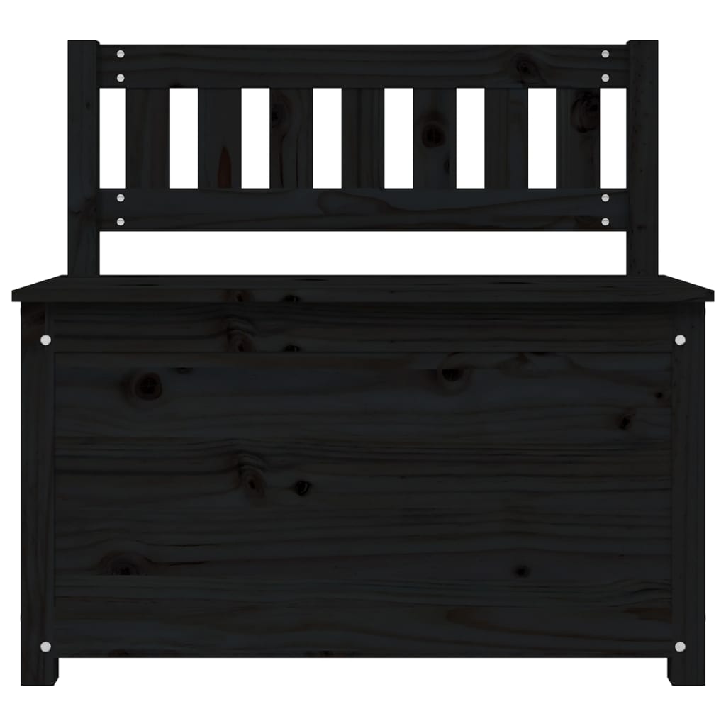 Sitzbank Schwarz 80x41x77 cm Massivholz Kiefer