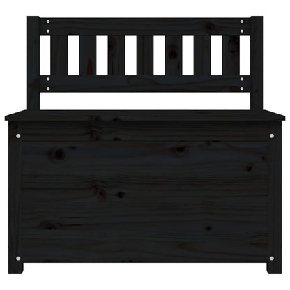 Sitzbank Schwarz 80x41x77 cm Massivholz Kiefer