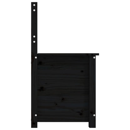 Sitzbank Schwarz 80x41x77 cm Massivholz Kiefer