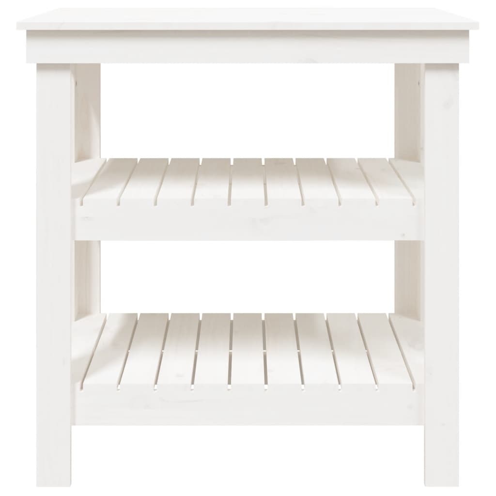 Werkbank Weiß 78,5x50x80 cm Massivholz Kiefer