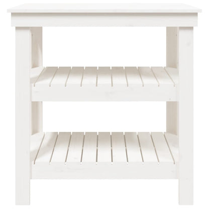 Werkbank Weiß 78,5x50x80 cm Massivholz Kiefer