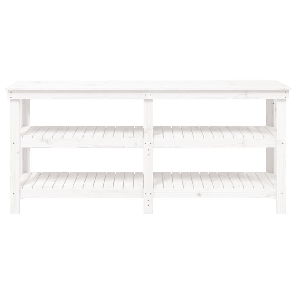 Werkbank Weiß 181x50x80 cm Massivholz Kiefer