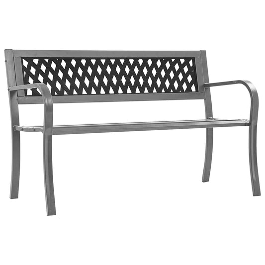 Gartenbank Schwarz 120 cm Stahl