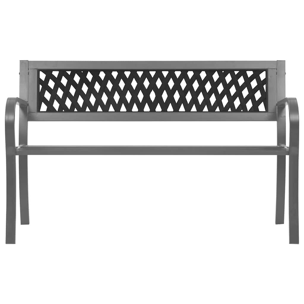 Gartenbank Schwarz 120 cm Stahl