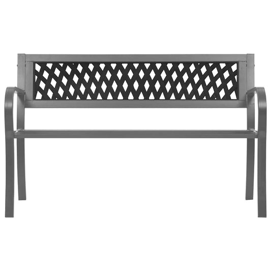 Gartenbank Schwarz 120 cm Stahl