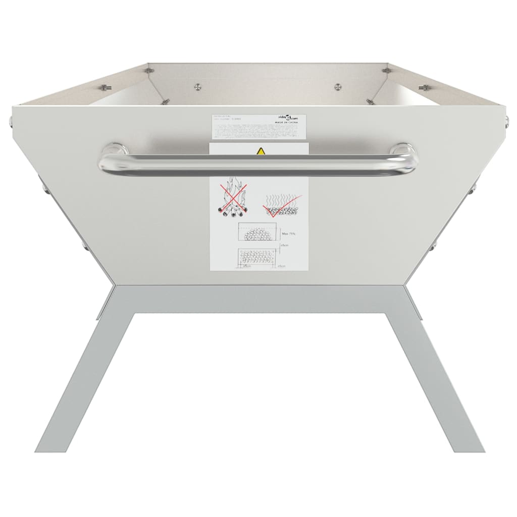 Grill Silbern 158x42x31 cm Edelstahl