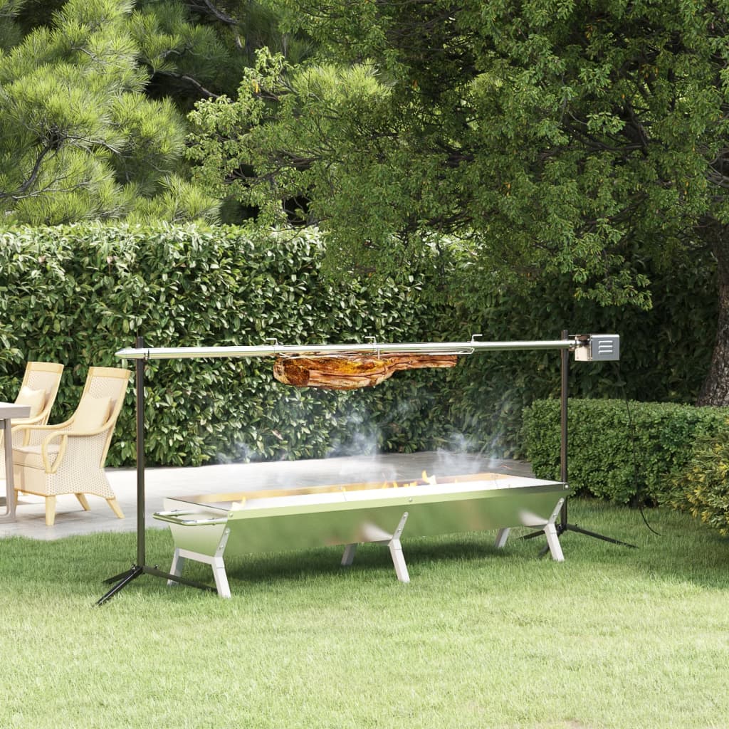 Grill Silbern 158x42x31 cm Edelstahl