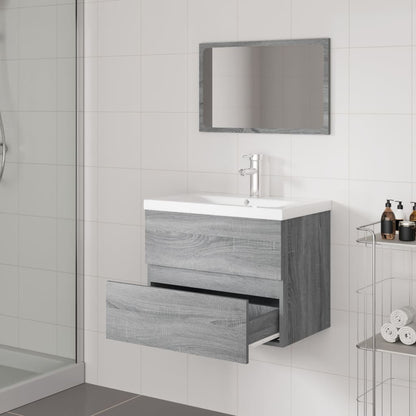 Badmöbel-Set Grau Sonoma Holzwerkstoff