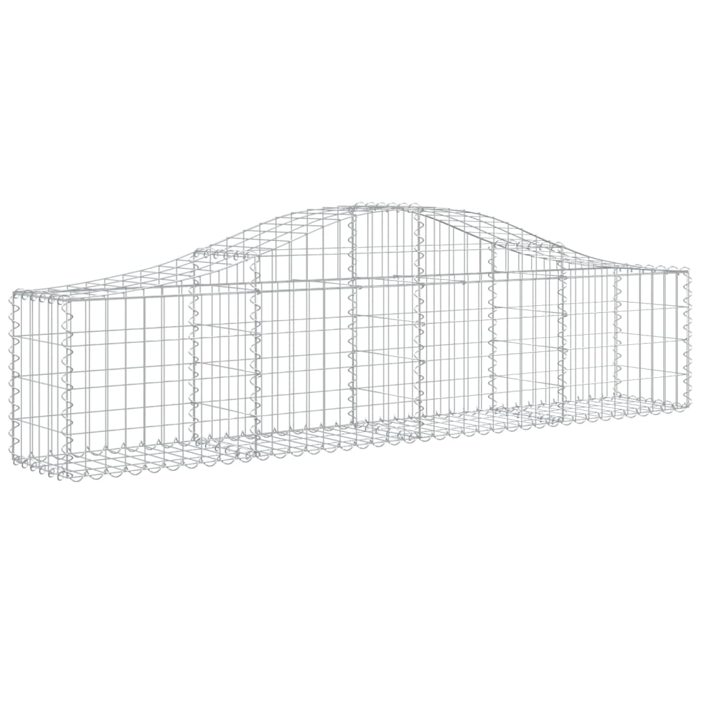 Gabione mit Hochbogen 200x30x40/60 cm Verzinktes Eisen