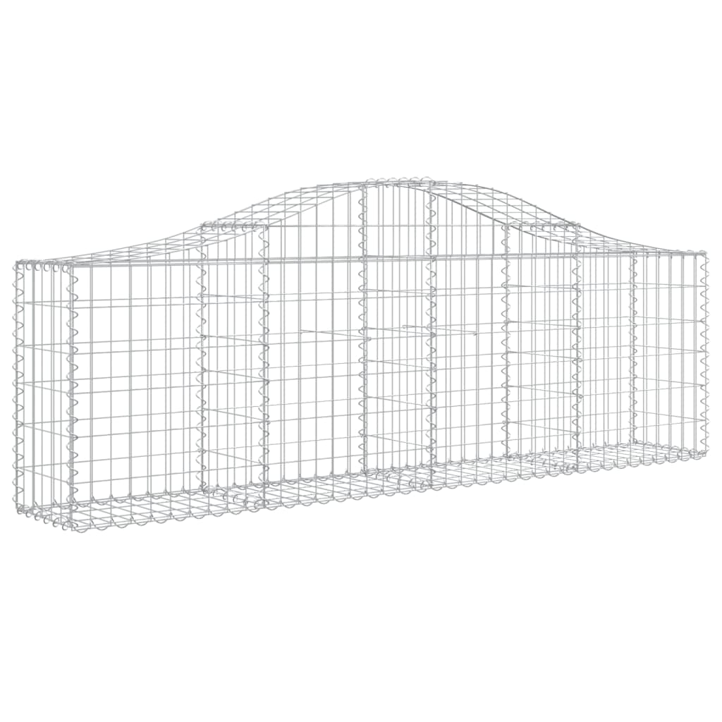 Gabione mit Hochbogen 200x30x60/80 cm Verzinktes Eisen