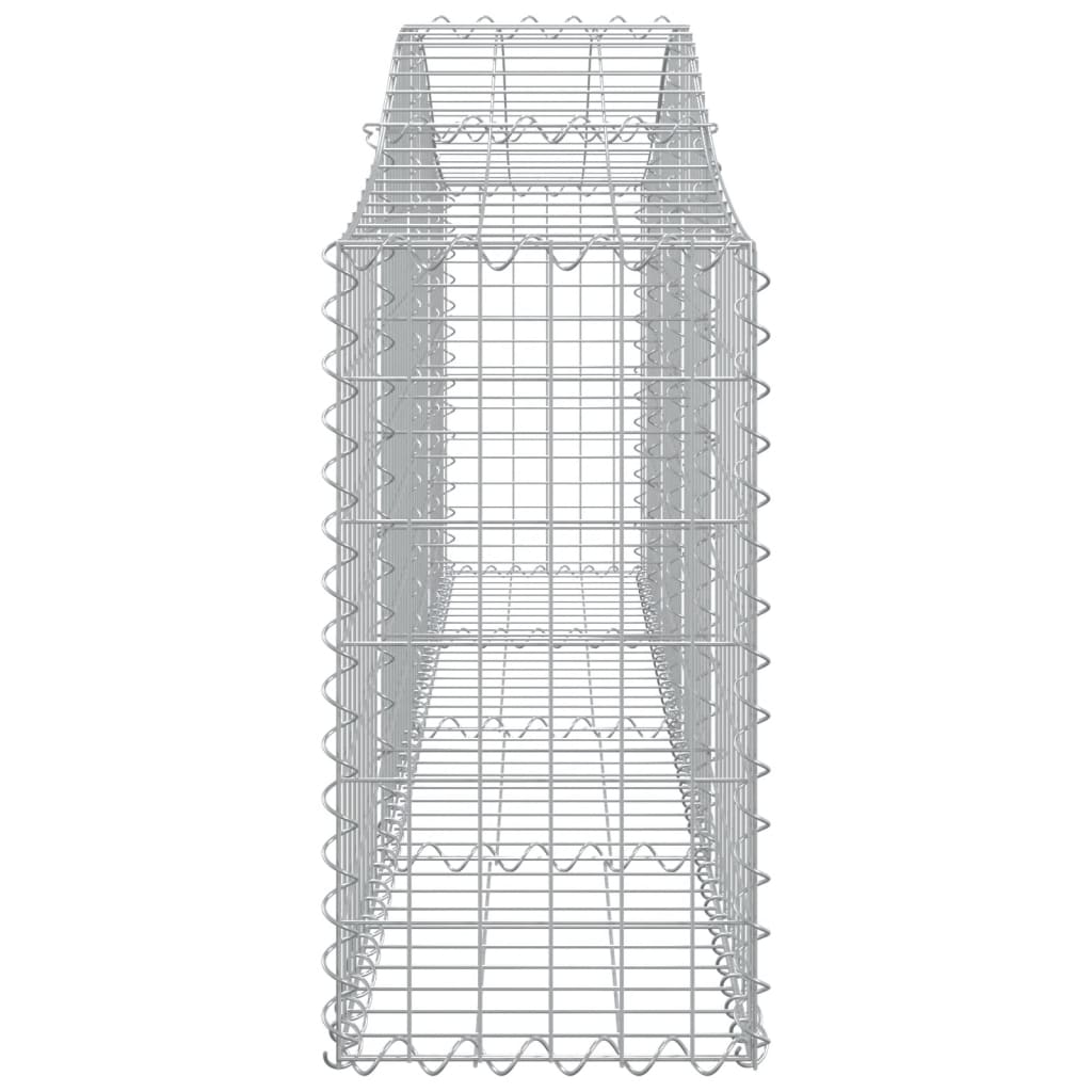 Gabione mit Hochbogen 200x30x60/80 cm Verzinktes Eisen