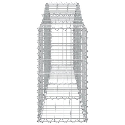 Gabione mit Hochbogen 200x30x60/80 cm Verzinktes Eisen