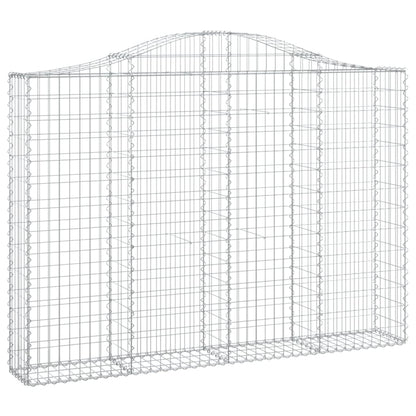 Gabione mit Hochbogen 200x30x140/160 cm Verzinktes Eisen