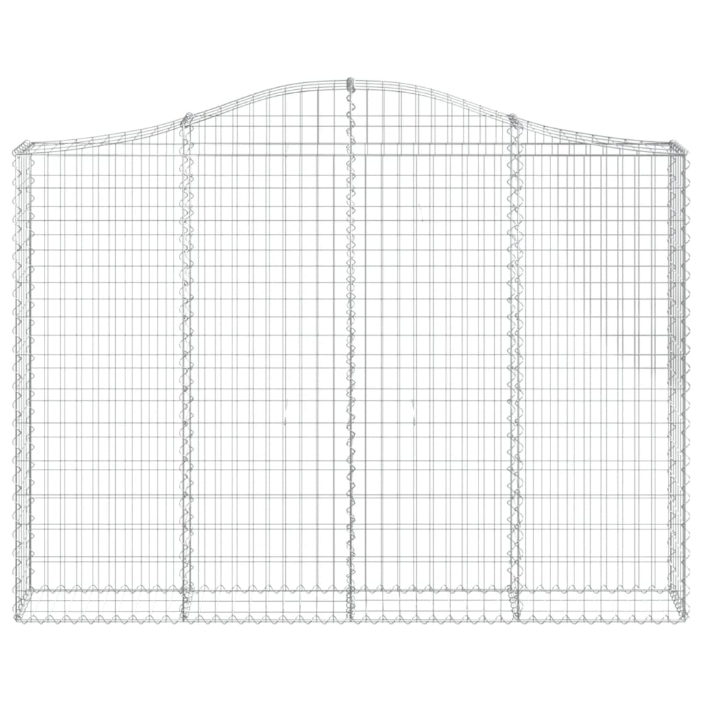 Gabione mit Hochbogen 200x30x140/160 cm Verzinktes Eisen