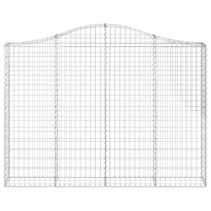 Gabione mit Hochbogen 200x30x140/160 cm Verzinktes Eisen