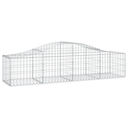 Gabione mit Hochbogen 200x50x40/60 cm Verzinktes Eisen
