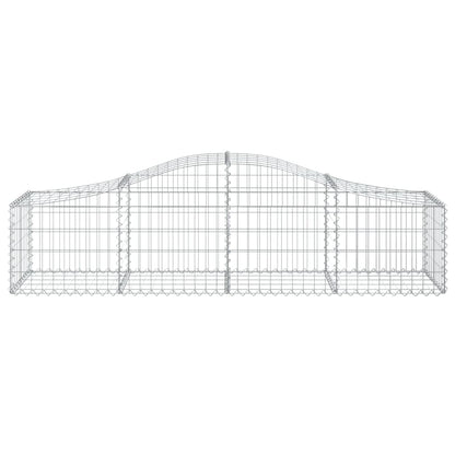 Gabione mit Hochbogen 200x50x40/60 cm Verzinktes Eisen