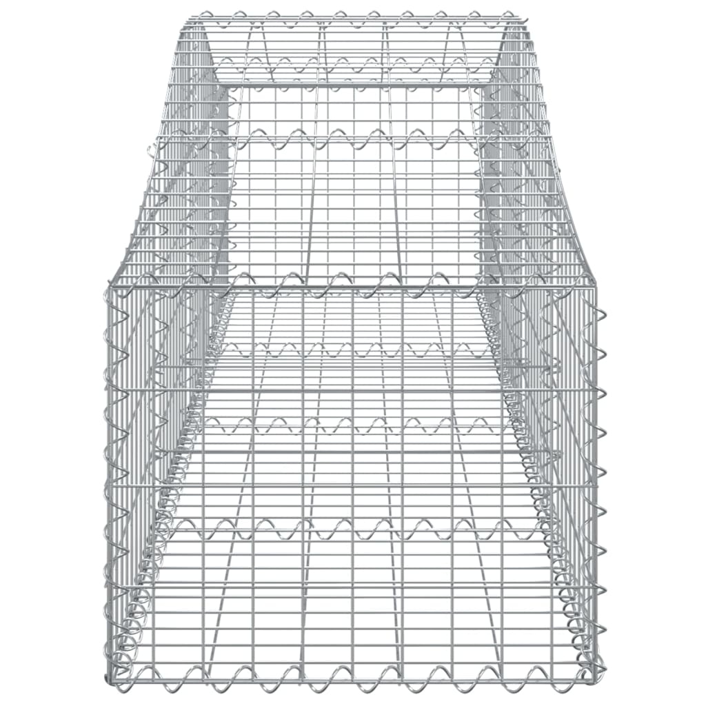 Gabione mit Hochbogen 200x50x40/60 cm Verzinktes Eisen
