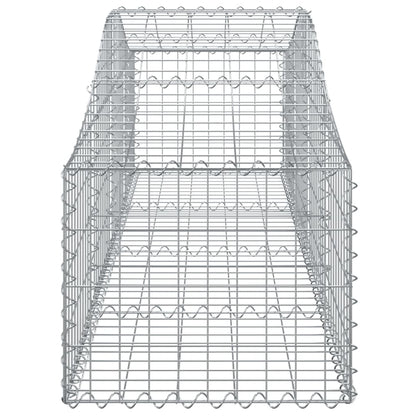 Gabione mit Hochbogen 200x50x40/60 cm Verzinktes Eisen