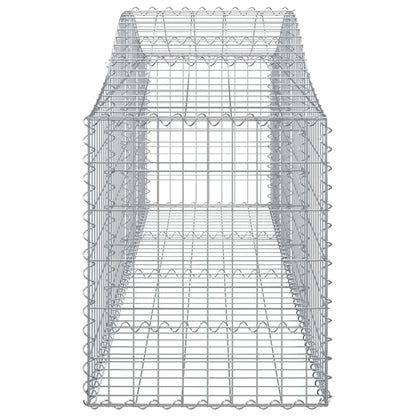 Gabione mit Hochbogen 200x50x60/80 cm Verzinktes Eisen