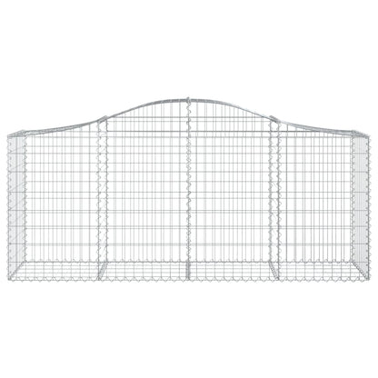 Gabione mit Hochbogen 200x50x80/100 cm Verzinktes Eisen