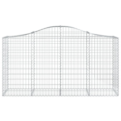Gabione mit Hochbogen 200x50x100/120 cm Verzinktes Eisen