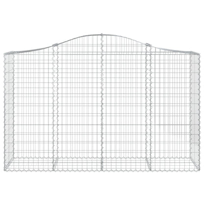 Gabione mit Hochbogen 200x50x120/140 cm Verzinktes Eisen