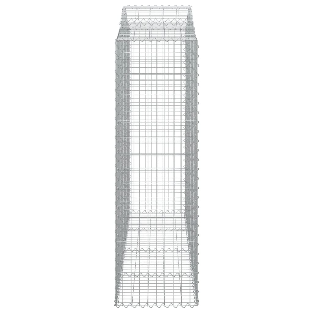 Gabione mit Hochbogen 200x50x160/180 cm Verzinktes Eisen