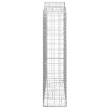 Gabione mit Hochbogen 200x50x200/220 cm Verzinktes Eisen