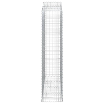 Gabione mit Hochbogen 200x50x220/240 cm Verzinktes Eisen