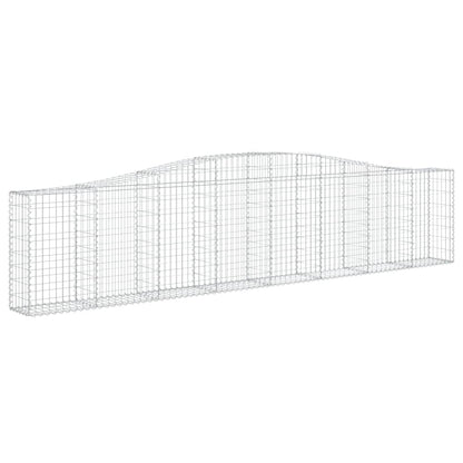 Gabione mit Hochbogen 400x30x80/100 cm Verzinktes Eisen