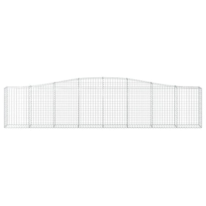 Gabione mit Hochbogen 400x30x80/100 cm Verzinktes Eisen