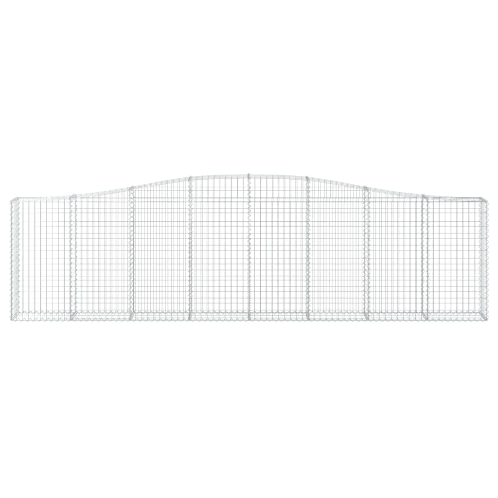 Gabione mit Hochbogen 400x30x100/120 cm Verzinktes Eisen