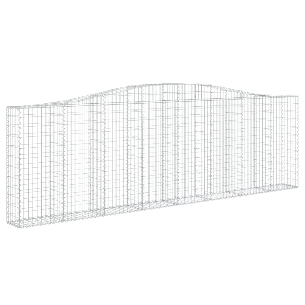 Gabione mit Hochbogen 400x30x120/140 cm Verzinktes Eisen