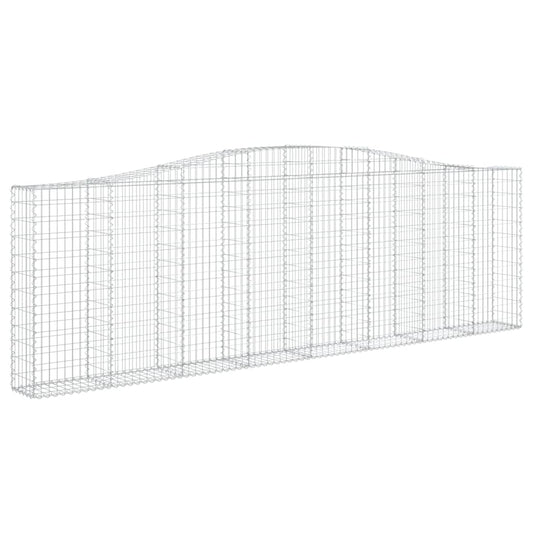 Gabione mit Hochbogen 400x30x120/140 cm Verzinktes Eisen