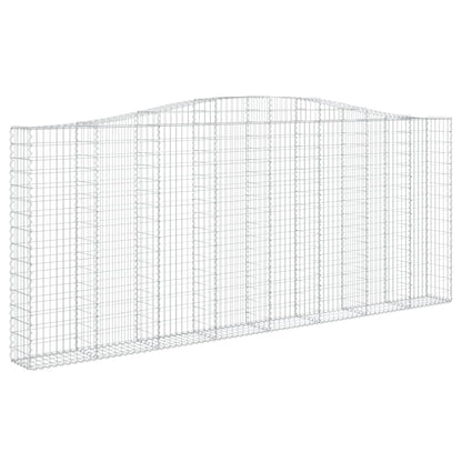Gabione mit Hochbogen 400x30x160/180 cm Verzinktes Eisen