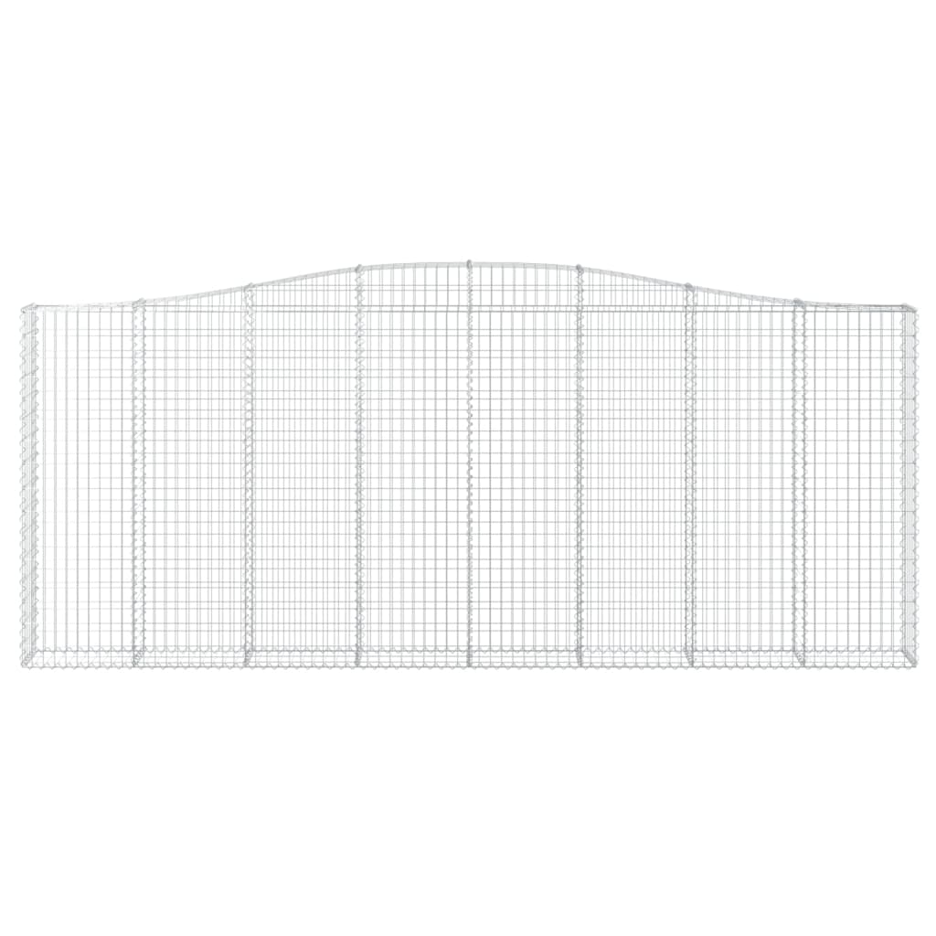 Gabione mit Hochbogen 400x30x160/180 cm Verzinktes Eisen