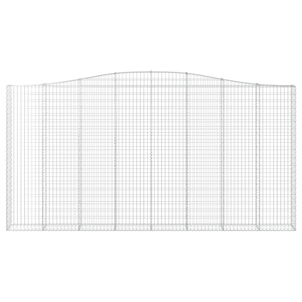 Gabione mit Hochbogen 400x30x200/220 cm Verzinktes Eisen
