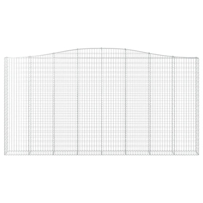 Gabione mit Hochbogen 400x30x200/220 cm Verzinktes Eisen