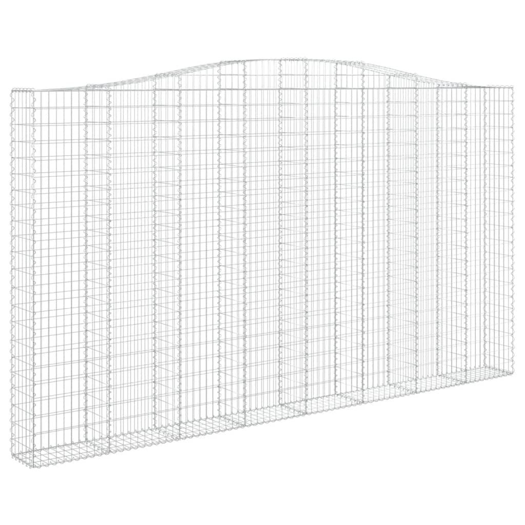 Gabione mit Hochbogen 400x30x220/240 cm Verzinktes Eisen