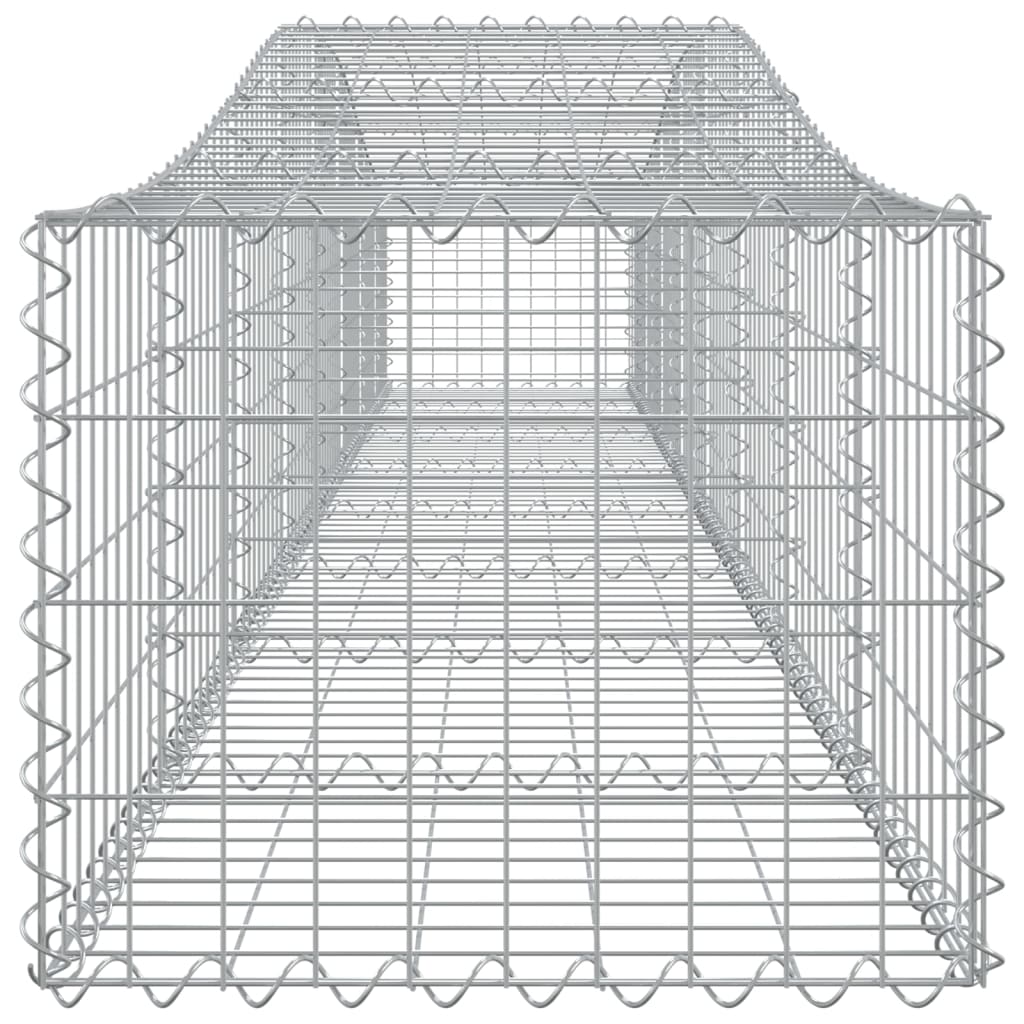 Gabione mit Hochbogen 400x50x40/60 cm Verzinktes Eisen