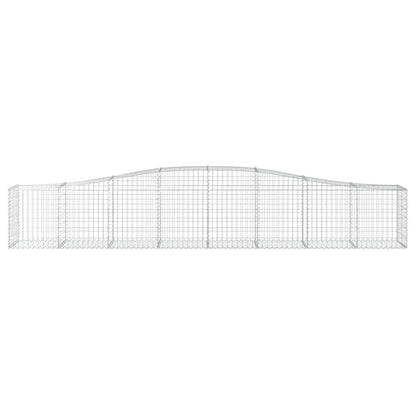 Gabione mit Hochbogen 400x50x60/80 cm Verzinktes Eisen