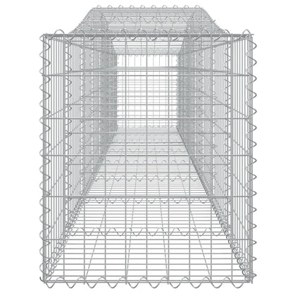 Gabione mit Hochbogen 400x50x60/80 cm Verzinktes Eisen