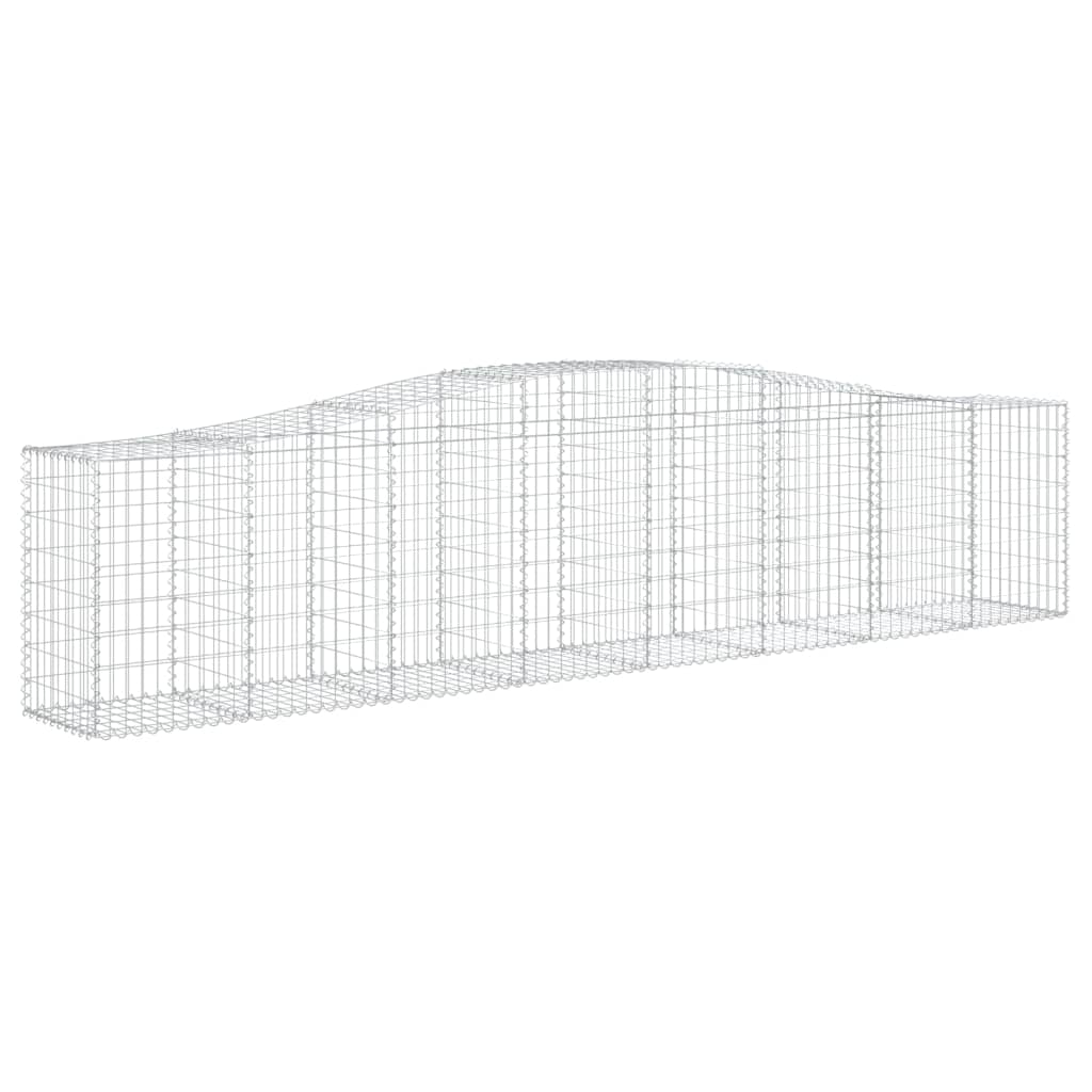 Gabione mit Hochbogen 400x50x80/100 cm Verzinktes Eisen