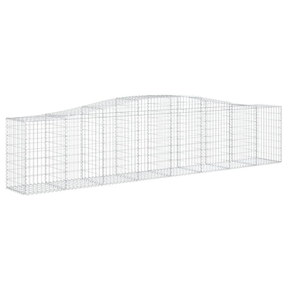 Gabione mit Hochbogen 400x50x80/100 cm Verzinktes Eisen
