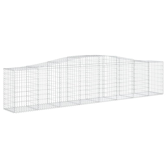 Gabione mit Hochbogen 400x50x80/100 cm Verzinktes Eisen